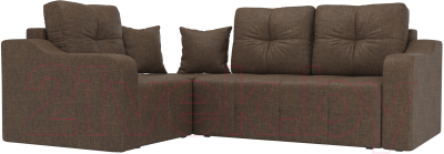 Диван угловой Mebelico Кембридж 288 левый / 108827 (рогожка, коричневый)