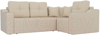 Диван угловой Mebelico Кембридж 288 правый / 108829 (экокожа, бежевый)