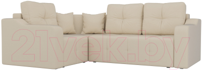Диван угловой Mebelico Кембридж 288 левый / 108829 (экокожа, бежевый)