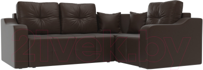 Диван угловой Mebelico Кембридж 288 правый / 108831 (экокожа, коричневый)