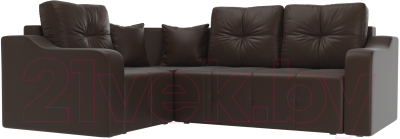 Диван угловой Mebelico Кембридж 288 левый / 108831 (экокожа, коричневый)