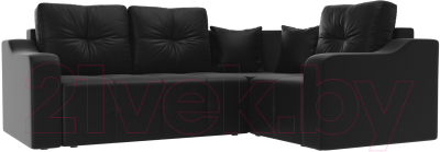 Диван угловой Mebelico Кембридж 288 правый / 108832 (экокожа, черный)