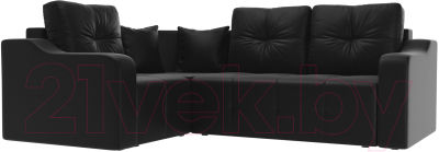 Диван угловой Mebelico Кембридж 288 левый / 108832 (экокожа, черный)