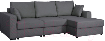 Диван угловой Мебельград Неаполь-2 Стандарт правый (альба тёмно-серый)