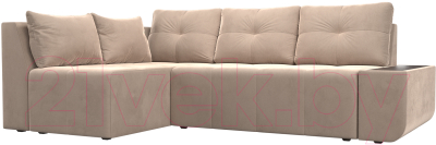 Диван угловой Mebelico Амадэус 300 левый / 109681 (велюр, бежевый)