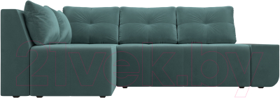 Диван угловой Mebelico Амадэус 300 левый / 109682 (велюр, бирюзовый)