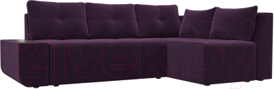 Диван угловой Mebelico Амадэус 300 правый / 109687 (велюр, фиолетовый)