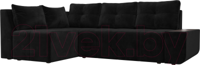 Диван угловой Mebelico Амадэус 300 левый / 109688 (велюр, черный)