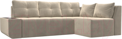 Диван угловой Mebelico Амадэус 300 правый / 109689 (микровельвет, бежевый)