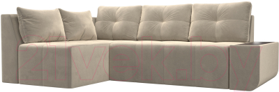 Диван угловой Mebelico Амадэус 300 левый / 109689 (микровельвет, бежевый)