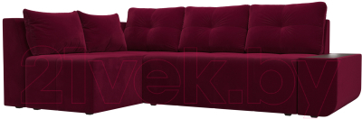 Диван угловой Mebelico Амадэус 300 левый / 109690 (микровельвет, бордовый)