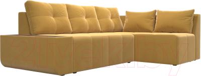 Диван угловой Mebelico Амадэус 300 правый / 109691 (микровельвет желтый)
