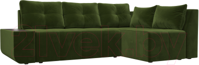 Диван угловой Mebelico Амадэус 300 правый / 109692 (микровельвет, зеленый)