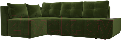 Диван угловой Mebelico Амадэус 300 левый / 109692 (микровельвет, зеленый)