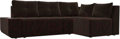 Диван угловой Mebelico Амадэус 300 правый / 109694 (микровельвет, коричневый)