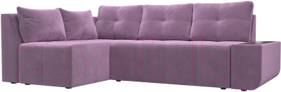 Диван угловой Mebelico Амадэус 300 левый / 109695 (микровельвет, сиреневый)