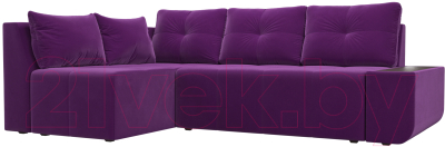 Диван угловой Mebelico Амадэус 300 левый / 109696 (микровельвет, фиолетовый)