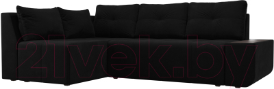 Диван угловой Mebelico Амадэус 300 левый / 109697 (микровельвет, черный)