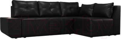 Диван угловой Mebelico Амадэус 300 правый / 109704 (экокожа, черный)