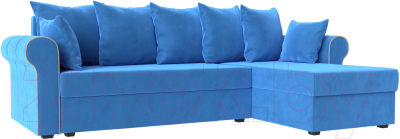 Диван угловой Mebelico Рейн 316 правый / 112575 (велюр голубой/кант бежевый)