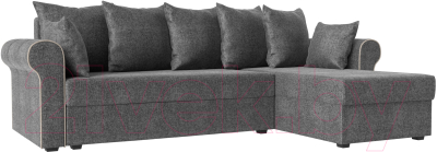 Диван угловой Mebelico Рейн 316 правый / 112594 (рогожка серый/кант бежевый)