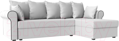 Диван угловой Mebelico Рейн 316 правый / 112596 (экокожа белый/кант черный)