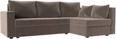 Диван угловой Mebelico Мансберг 317 правый / 112524 (велюр, коричневый)