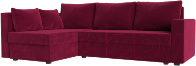 Диван угловой Mebelico Мансберг 317 левый / 112529 (микровельвет, бордовый)