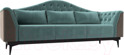 Диван Mebelico Флорида 318 / 112335 (велюр бирюзовый/коричневый)