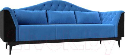 Диван Mebelico Флорида 318 / 112337 (велюр голубой/черный)