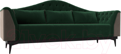 Диван Mebelico Флорида 318 / 112339 (велюр зеленый/коричневый)