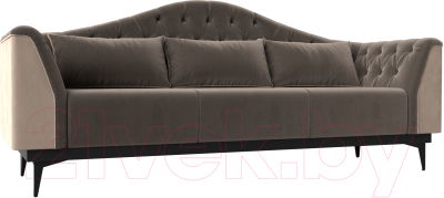 Диван Mebelico Флорида 318 / 112341 (велюр коричневый/бежевый)