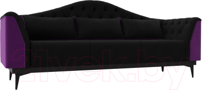 Диван Mebelico Флорида 318 / 112365 (микровельвет черный/фиолетовый)