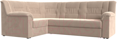 Диван угловой Mebelico Карелия 343 левый (велюр бежевый)