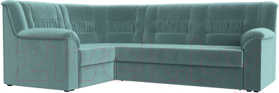 Диван угловой Mebelico Карелия 343 левый (велюр бирюзовый)