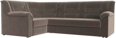 Диван угловой Mebelico Карелия 343 левый (велюр коричневый)