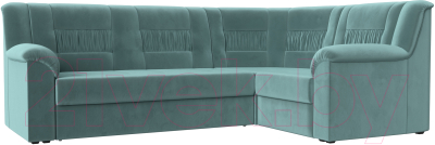 Диван угловой Mebelico Карелия 343 правый (велюр бирюзовый)