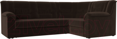 Диван угловой Mebelico Карелия 343 правый (микровельвет коричневый)