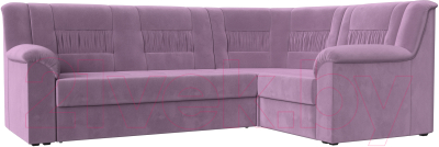 Диван угловой Mebelico Карелия 343 правый (микровельвет сиреневый)