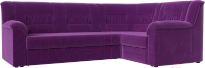 Диван угловой Mebelico Карелия 343 правый (микровельвет фиолетовый)