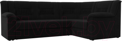 Диван угловой Mebelico Карелия 343 правый (микровельвет черный)