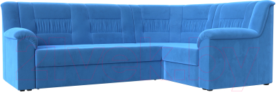 Диван угловой Mebelico Карелия 343 правый (велюр голубой)