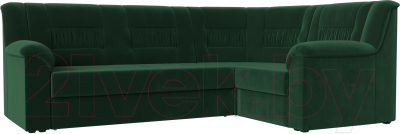 Диван угловой Mebelico Карелия 343 правый (велюр зеленый)