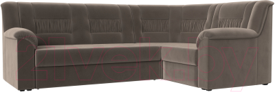 Диван угловой Mebelico Карелия 343 правый (велюр коричневый)