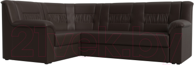 Диван угловой Mebelico Карелия 343 левый (экокожа коричневый)