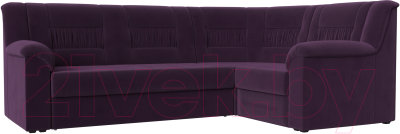 Диван угловой Mebelico Карелия 343 правый (велюр фиолетовый)