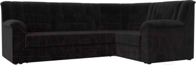 Диван угловой Mebelico Карелия 343 правый (велюр черный)