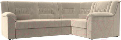 Диван угловой Mebelico Карелия 343 правый (микровельвет бежевый)