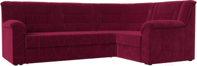 Диван угловой Mebelico Карелия 343 правый (микровельвет бордовый)