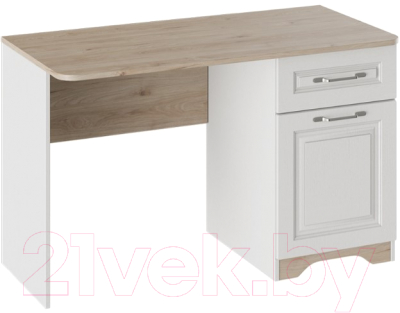 Письменный стол ТриЯ Тоскана ТД-353.15.02 с ящиком (белый жемчуг/гикори джексон)
